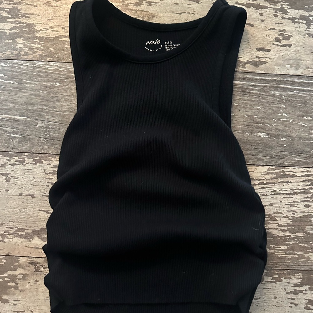 Aerie Fitted Black Ribbed Tank Top- never worn just removed tags